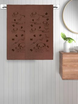 FABINALIV - Brown Cartoon 300 Gsm Cotton Kids Bath Towels (Pack of 2)