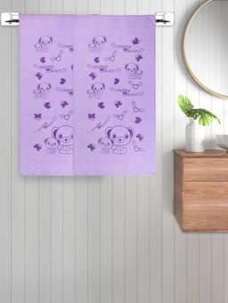 FABINALIV - Purple Cartoon 300 Gsm Cotton Kids Bath Towels (Pack of 2)