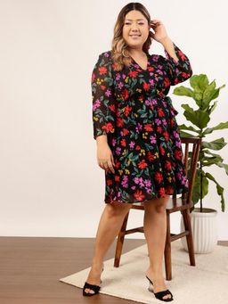 CURVY STREET - Women Black Wrap Dress