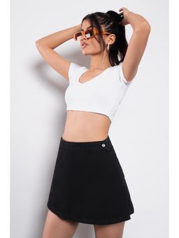 FREAKINS - Black Denim Skorts