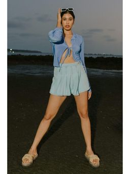 FREAKINS - Pleated Light Blue Skorts