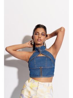 FREAKINS - Senile Indigo Crop Top