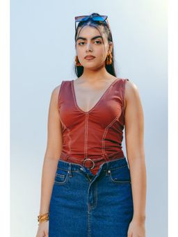FREAKINS - Contrast Stitch Rustic Bodysuit