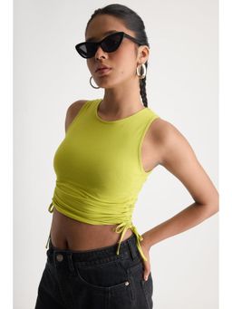 FREAKINS - Neon Side Drawstring Crop Top