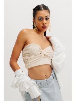 FREAKINS - Strapless Textured Crop Top