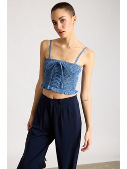 FREAKINS - Blue Ribbon Cross Crop Top