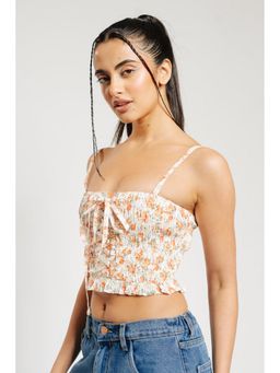 FREAKINS - Floral Criss Cross Crop Top