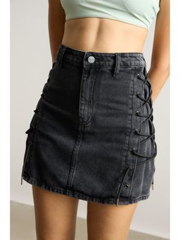 FREAKINS - High Waisted Denim Skirt