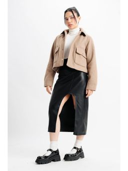 FREAKINS - Black High Slit Skirt
