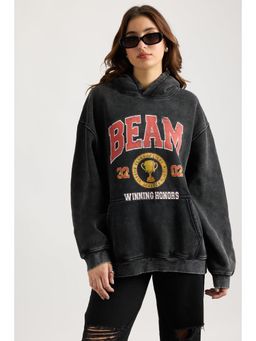 FREAKINS - Charcoal Wash Beam Heavyweight Hoodie