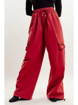 FREAKINS - Red Drawstring Cargo Pant