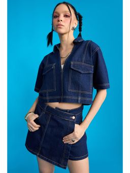 FREAKINS - Cropped Raw Denim Crop Top