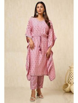 Soch - Women Pink Print Kaftan with Pant (Set of 2)
