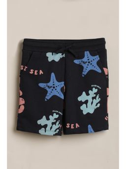 Allen Solly - Boys Black Printed Shorts