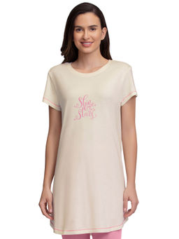 Amante - Round Neck Sleep Tunic White