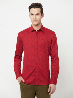 CRIMSOUNE CLUB - Men Maroon Floral Printed Shirt