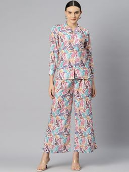 Readiprint - Shirt Style Cotton Fabric Cream Color Co-Ord Set (Set of 2)