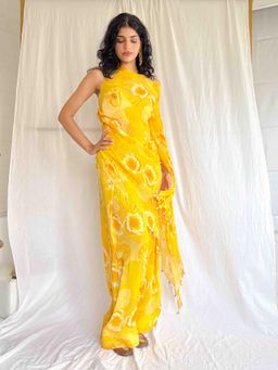 Lavina sippy - One Shoulder Drape Tunic With Farshi Pant