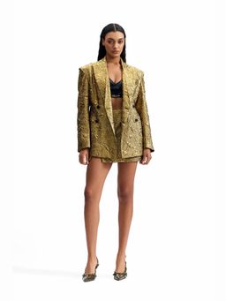 CILVR - Antique Gold Blazer with Skirt with Co-Ords Sets