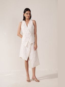 Muvazo - Minimal Midi Muse Off White Top With Skirt Co-Ords