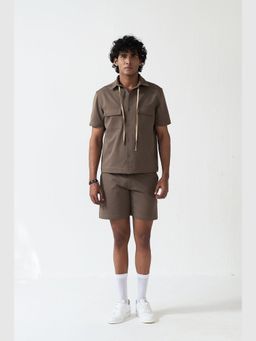 Muvazo - The Nomad Luxe Brown Shirt With Short Co-Ords