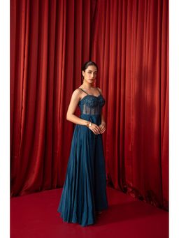 Qunic - Scarlet Blue Top with Pant Co-Ords