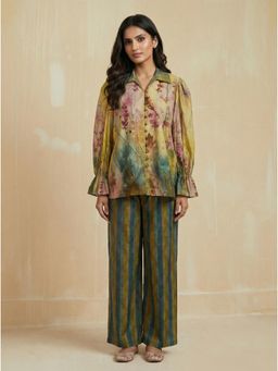 KALISTA - Mustard Stella Floral Printed Shirt And Pant
