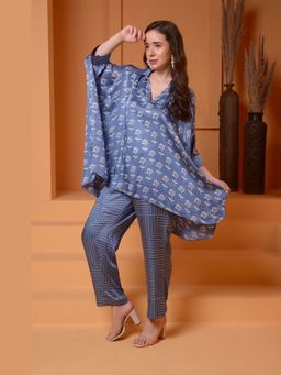 SURABHI ARYA - Persian Blue Printed Baggy Co-Ords