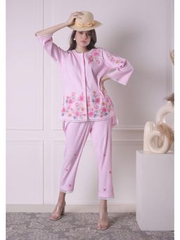 SURABHI ARYA - Pink Floral Patch Work Co-Ords
