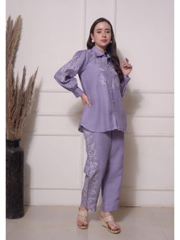 SURABHI ARYA - Purple Cutwork Co-Ords