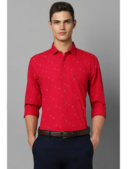 Allen Solly - Men Red Custom Fit Print Full Sleeves Casual Shirt