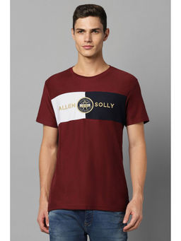 Allen Solly - Men Maroon Graphic Print Crew Neck Graphic T-Shirt