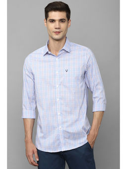 Allen Solly - Men Blue Slim Fit Check Full Sleeves Casual Shirt