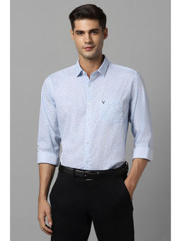 Allen Solly - Men Blue Slim Fit Print Full Sleeves Formal Shirt