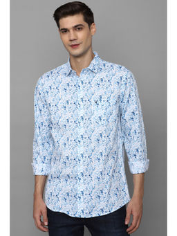 Allen Solly - Men Blue Slim Fit Print Full Sleeves Casual Shirt