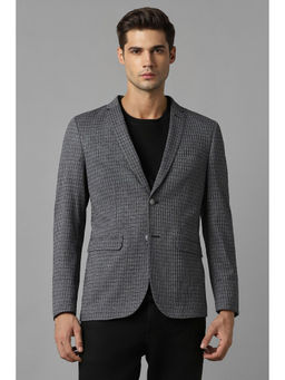 Louis Philippe - Men Grey Super Slim Fit Check Casual Blazer