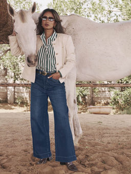 U.S. POLO ASSN. - Blue High Rise Wide Leg Fit Jeans