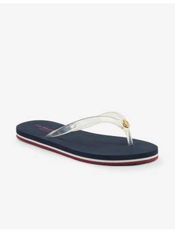 U.S. POLO ASSN. - Bina Solid Navy Blue Flip Flops