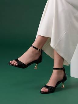 JODYHUB - Women Black Synthetic Leather Heels