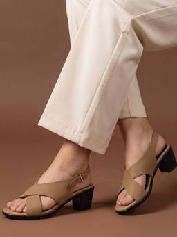 JODYHUB - Women Beige Synthetic Heels