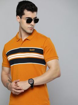 Levi's - Men Orange Collar Neck Polo T-Shirt