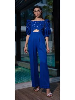 Vidhi Wadhwani - Blue Amina Criss Cross Jumpsuit