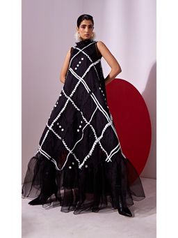 Vidhi Wadhwani - Black Ira Trapeze Dress with Inner (Set of 2)