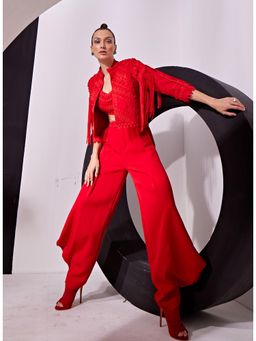 Vidhi Wadhwani - Red Mimi Co-Ord (Set of 3)