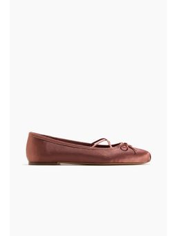 H&M - Women Brown Satin Ballet Flats