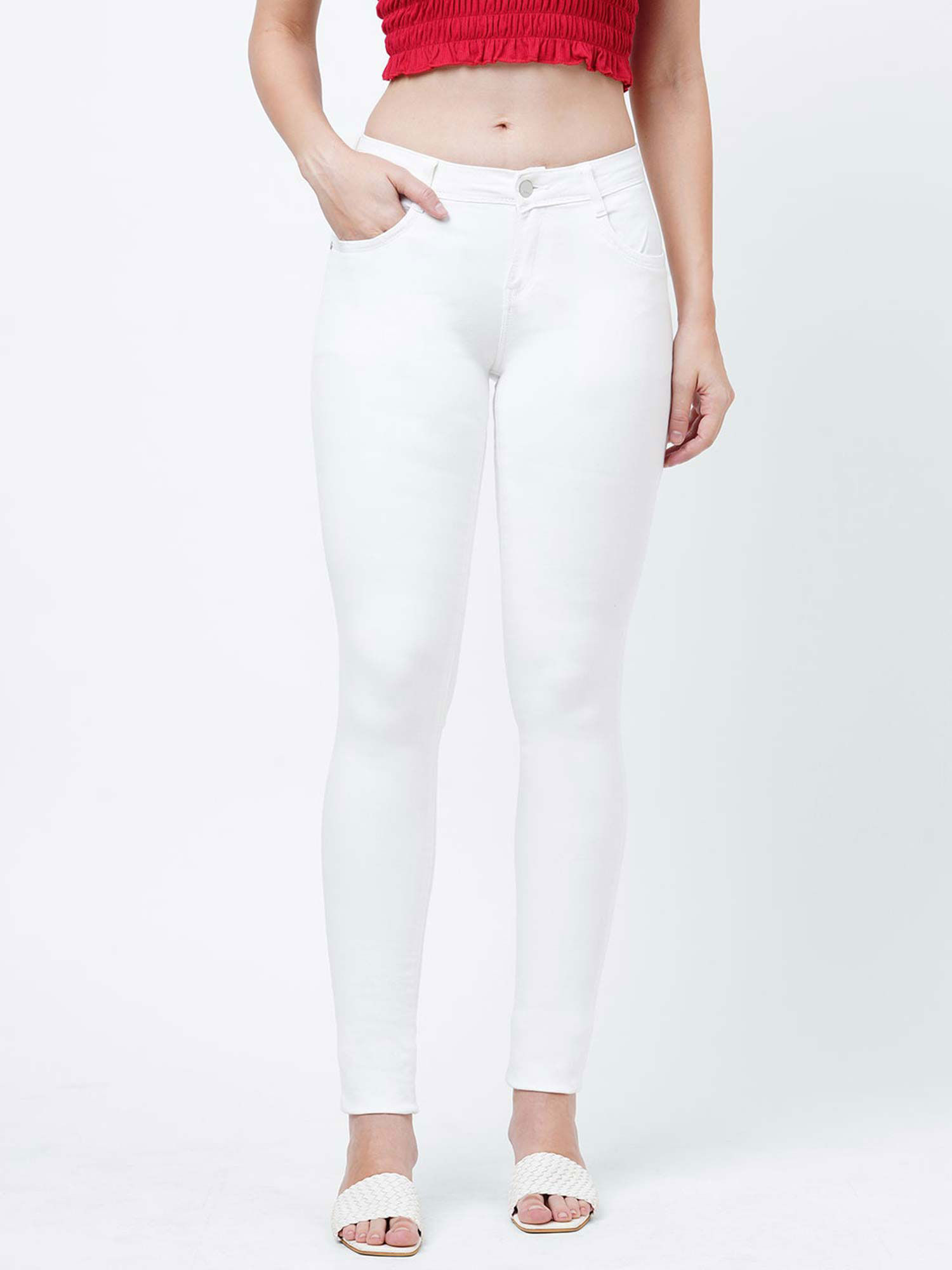 Buy Kraus Jeans Women White K3006 Mid 