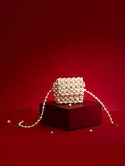 AMYRA - Alba Off-White Pearl Mini Bag
