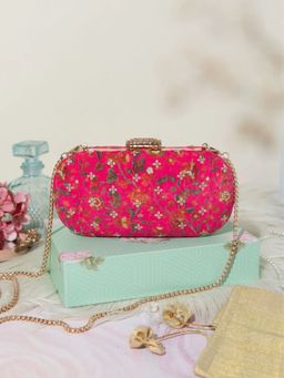 AMYRA - Eva Capsule Pink Clutch with Detachable Sling (Set Of 2)