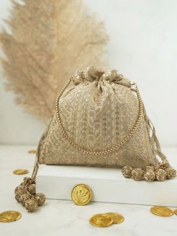 AMYRA - Mirai Embroidered Potli Gold