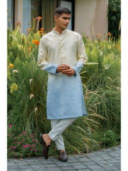 BEFITTING CLOTHING - Blue Flow Dye Kurta with Pyjama (Set of 2)